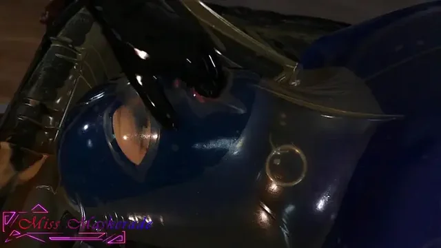 Miss Maskerade In Full Latex Vacbed Bondage Domination Play